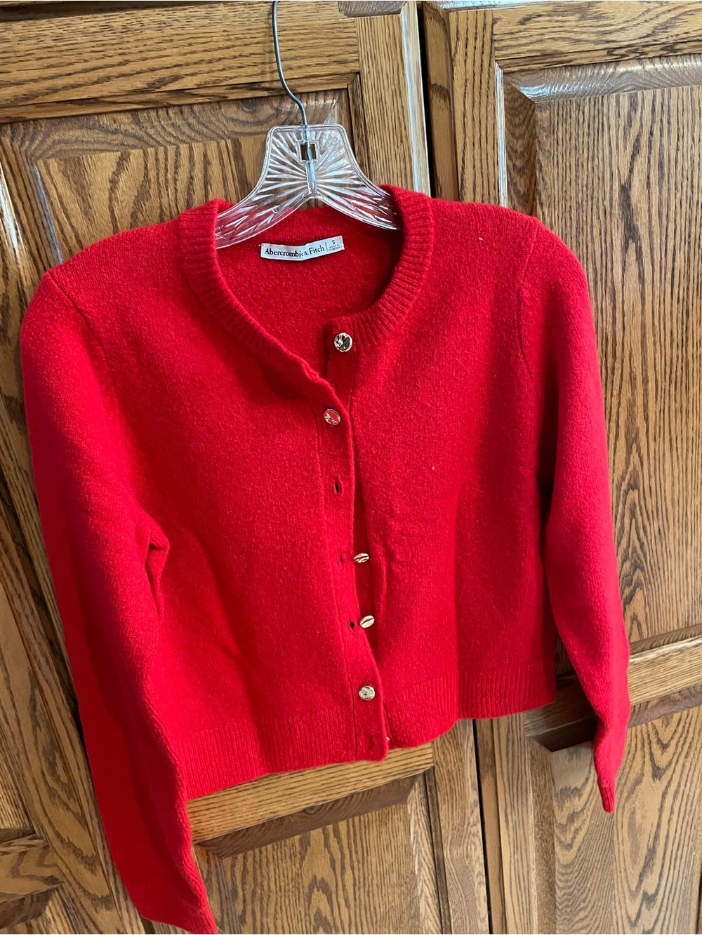 Abercrombie & Fitch Bright Red Women's Button Cardigan